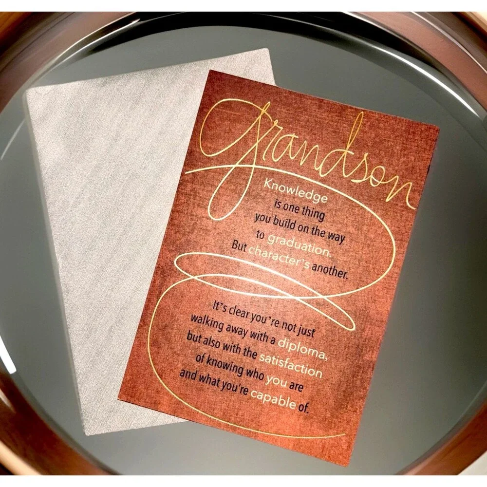 Grandson Graduation Card – Inspirational – New w/ Envelope – Masculine Design